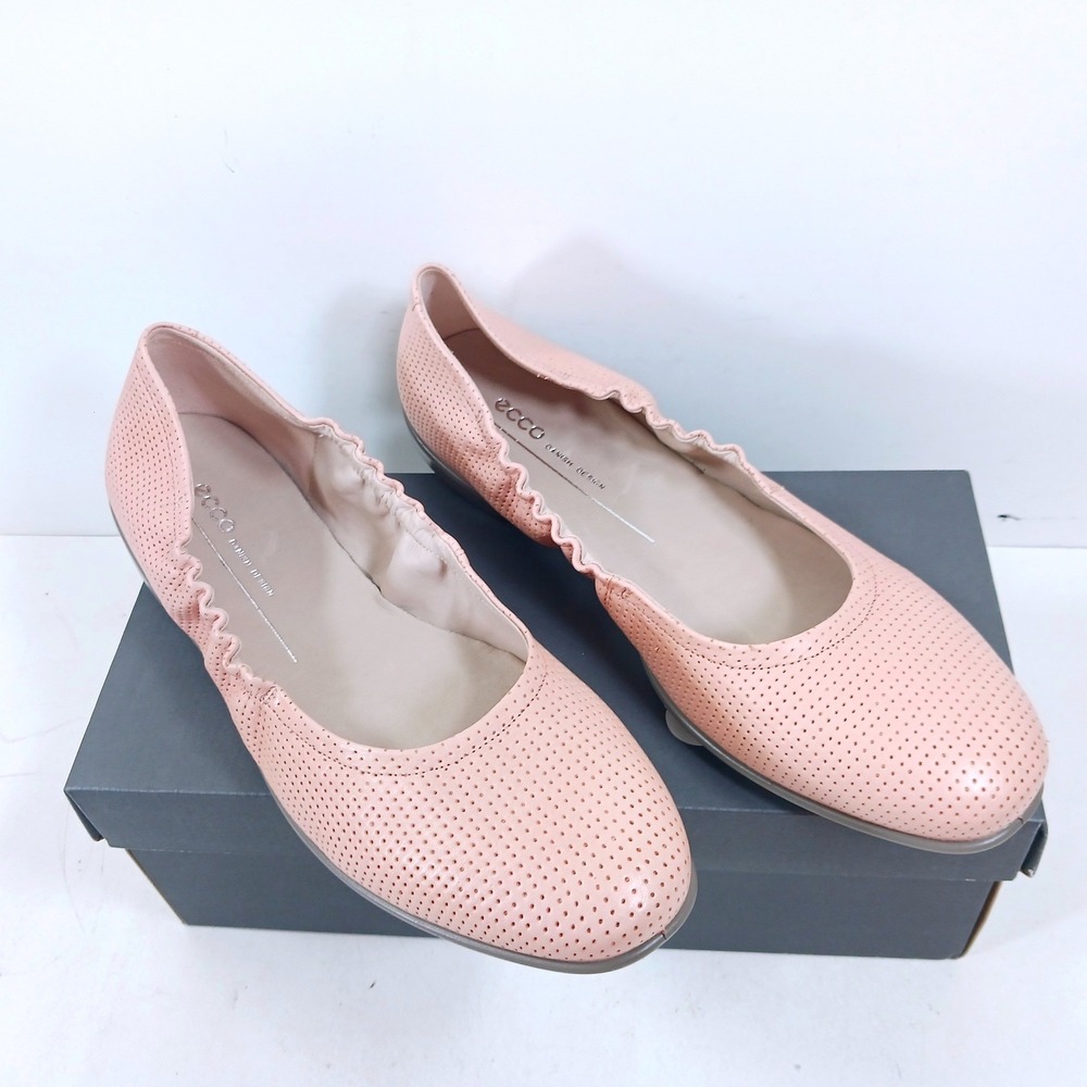 ECCO Incise Enchant Muted Clay Pink Perforated Leather Ballet Flats 274503 US 11